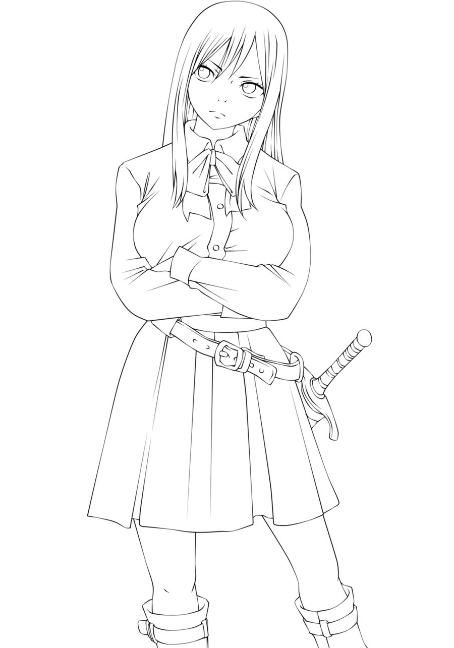 Dibujo de Erza Escarlata para Colorear