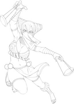 Dibujo de Liba Arte Lineal por Minouze para Colorear