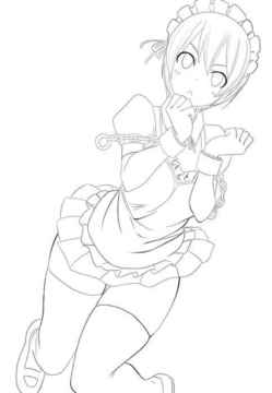 Dibujo de Virgo Arte Lineal de Minouze para Colorear