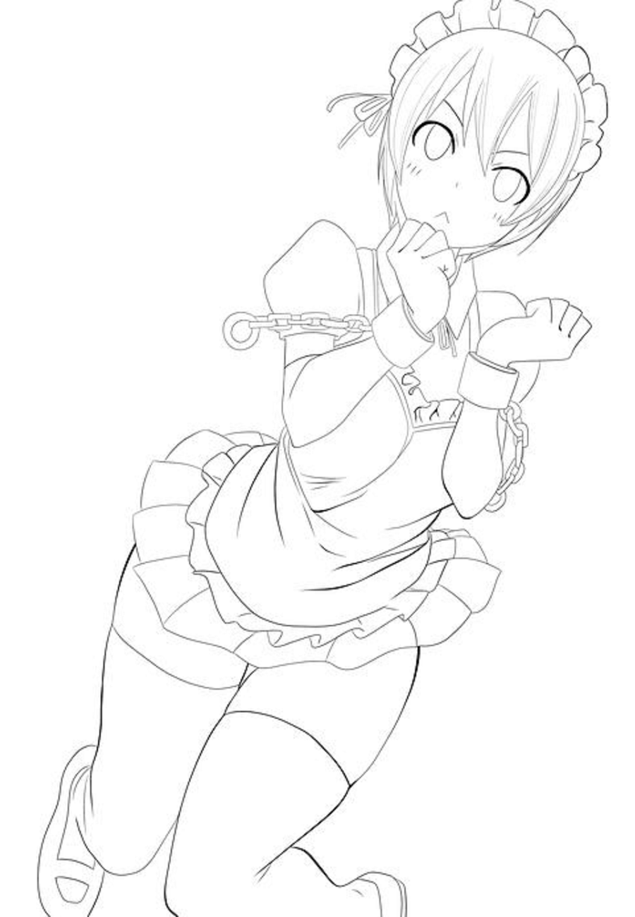 Dibujo de Virgo Arte Lineal de Minouze para Colorear