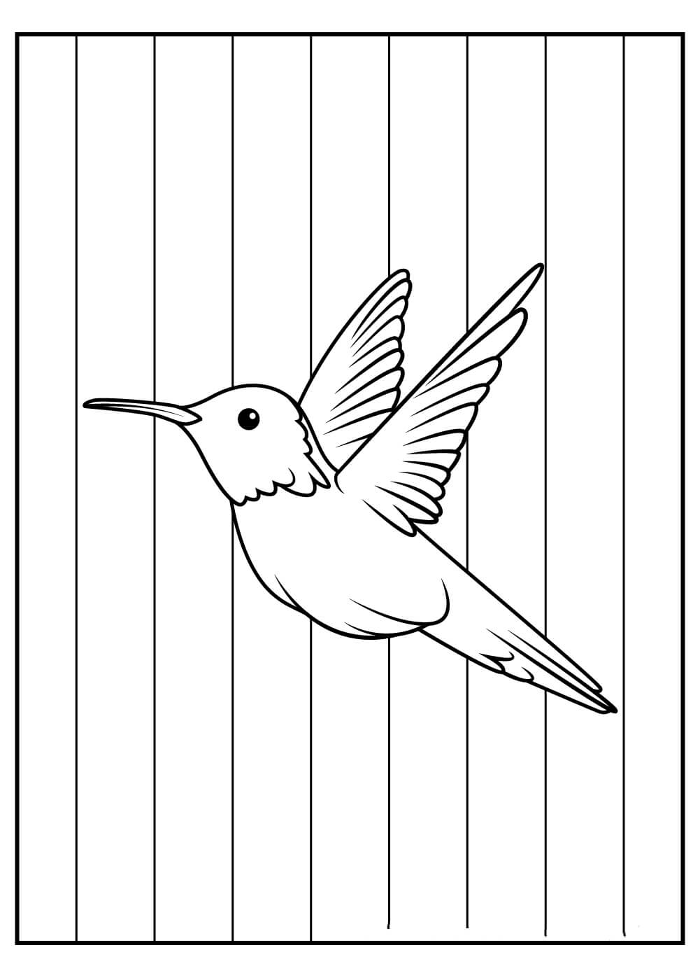 Dibujo de Colibri Sencillo para Colorear