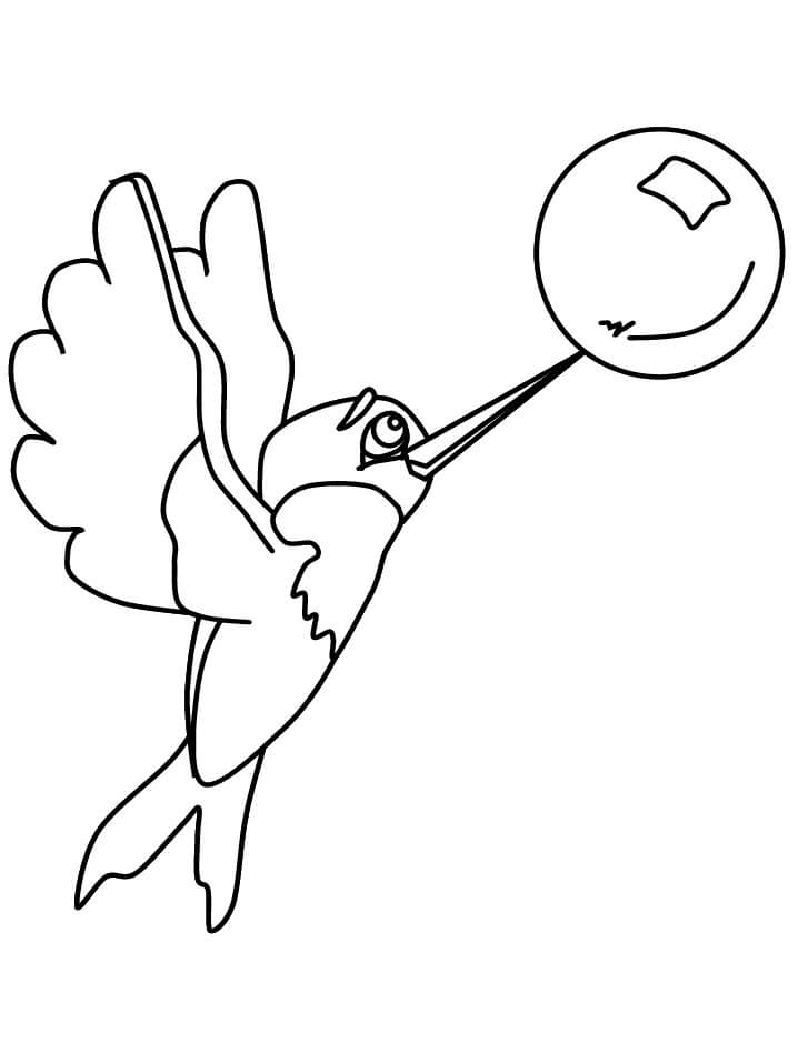 Dibujo de Colibr con Bola para Colorear