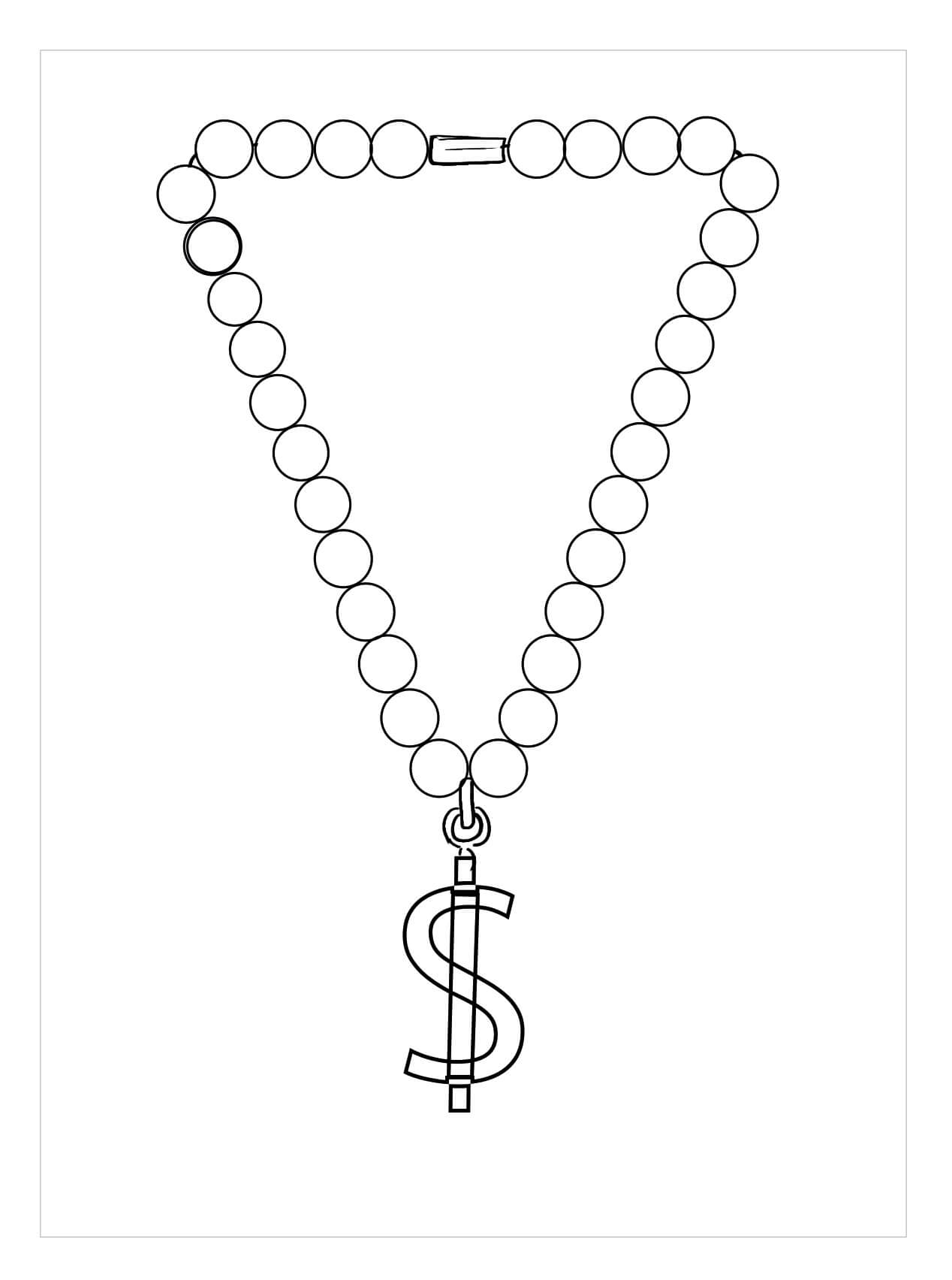 Dibujo de Collar con Signo de Dinero para Colorear