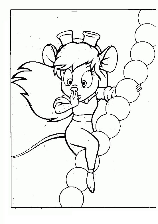 Dibujo de Gadget en un Collar para Colorear
