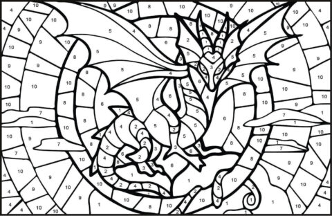 Dibujo de Dragn Colorear por Pmero para Colorear