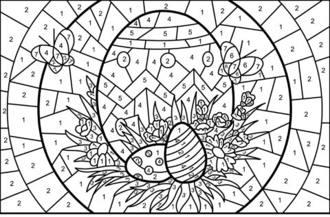 Dibujo de Huevos de Pascua para Colorear por Nmeros para Colorear