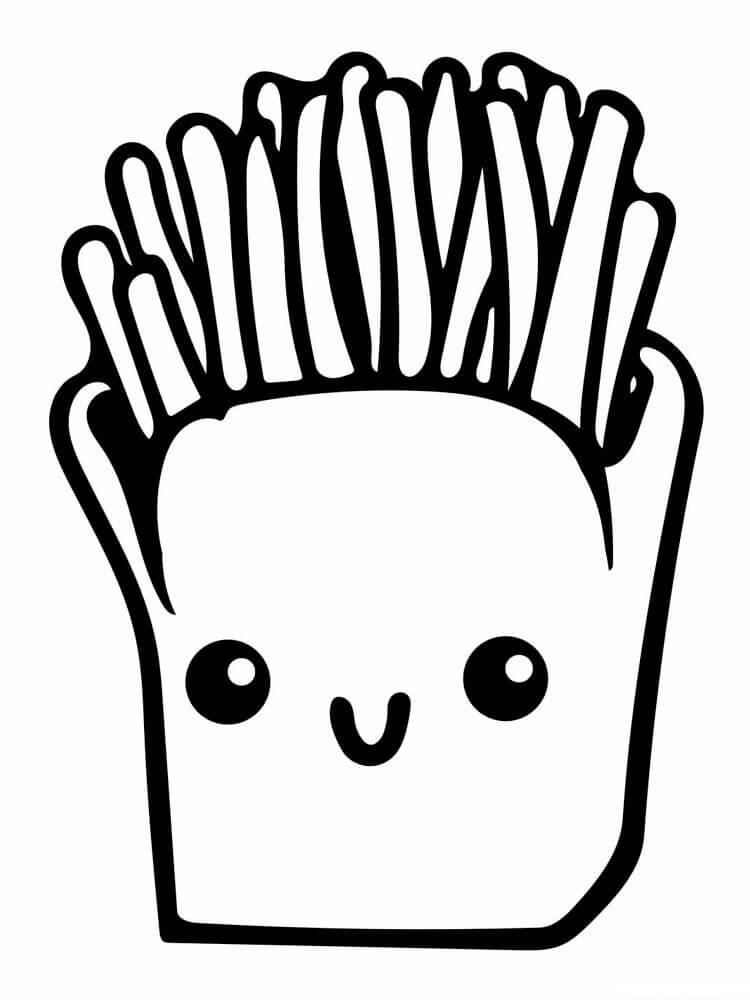 Dibujo de Lindas Papas Fritas para Colorear