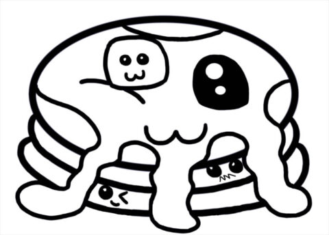 Dibujo de Panqueque Lindo para Colorear