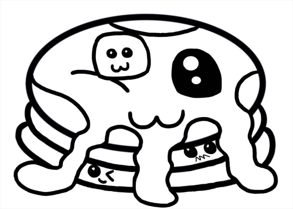 Dibujo de Panqueque Lindo para Colorear