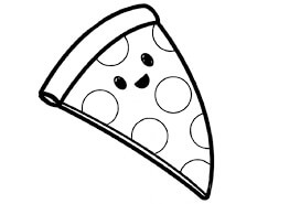 Dibujo de Pizza Lindo para Colorear