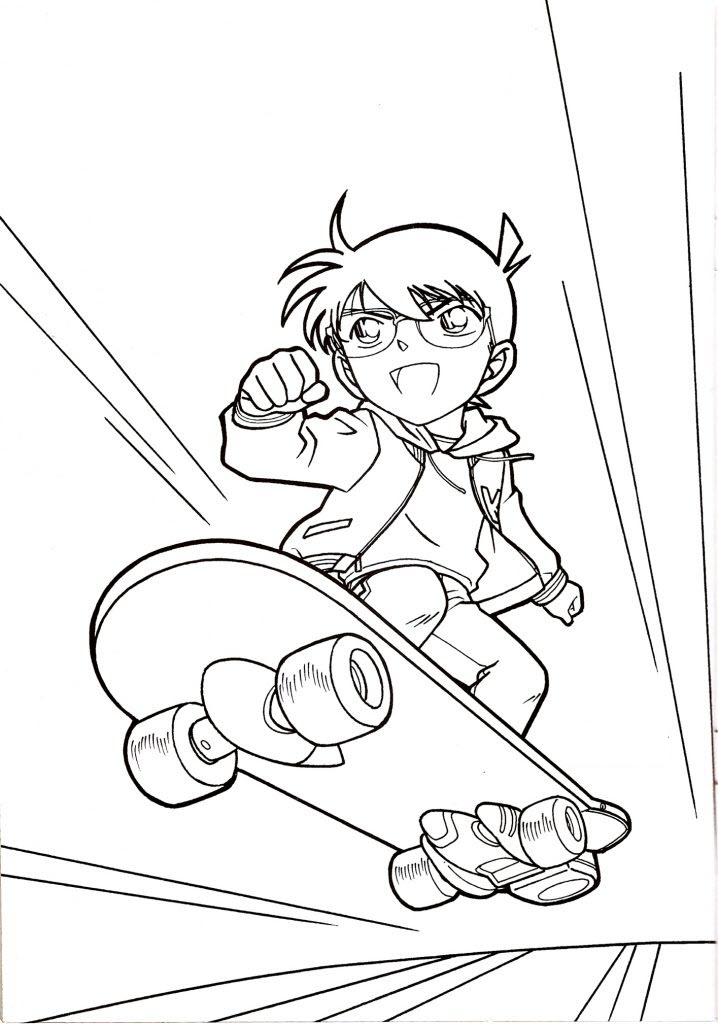 Dibujo de Conan Patineta para Colorear