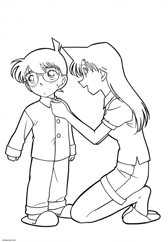 Dibujo de Encantador Conan Ran para Colorear