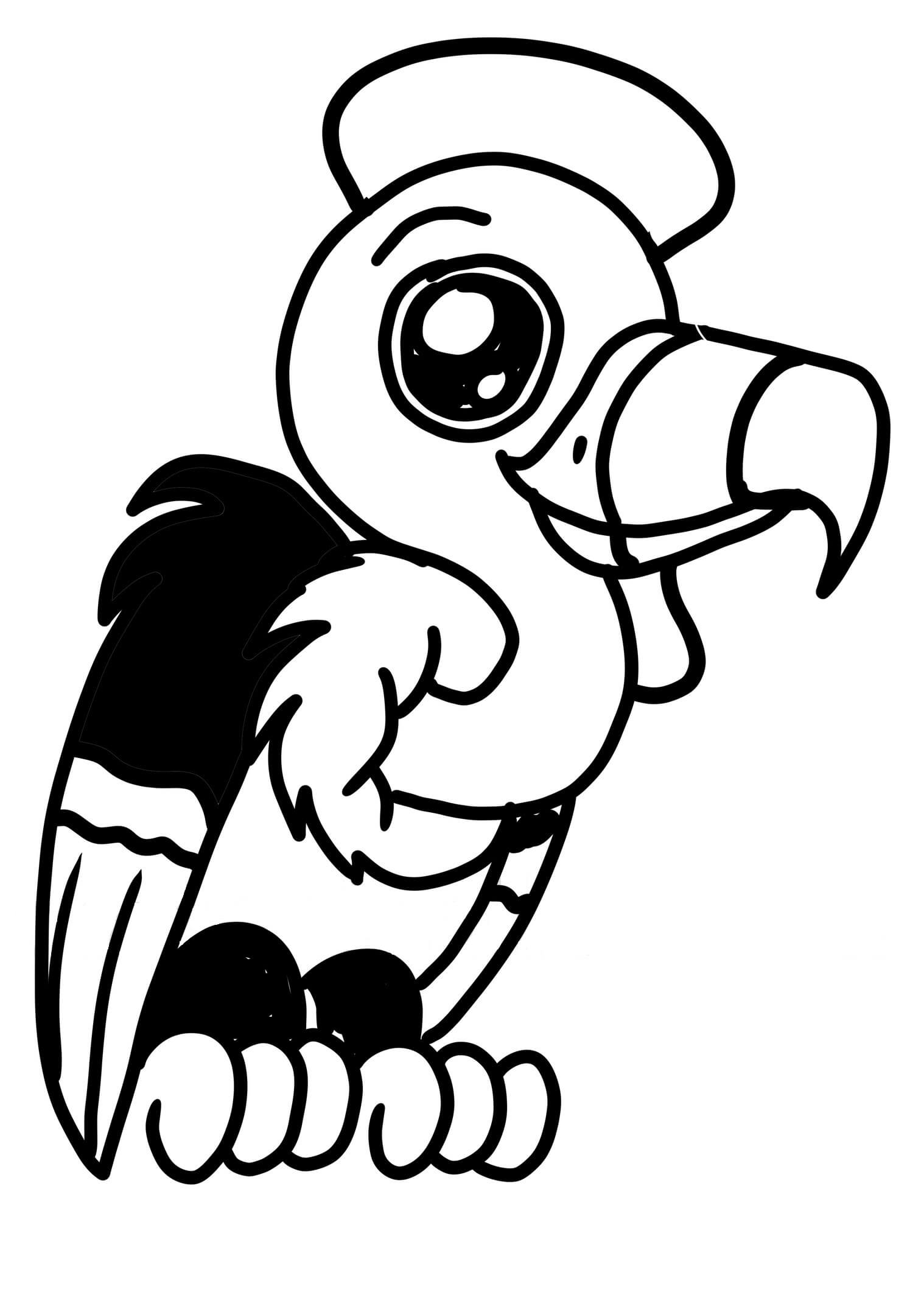 Dibujo de Cndor Kawaii para Colorear