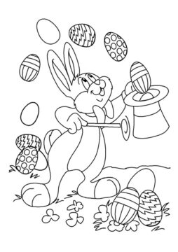 Dibujo de Espectáculo de Magia de Conejito para Colorear