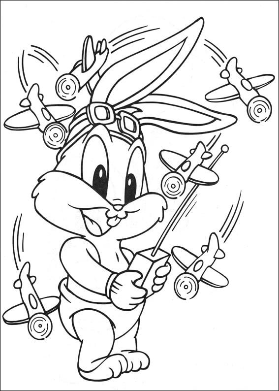 Dibujo de Chinches Jugando Aviones de Juguete para Colorear