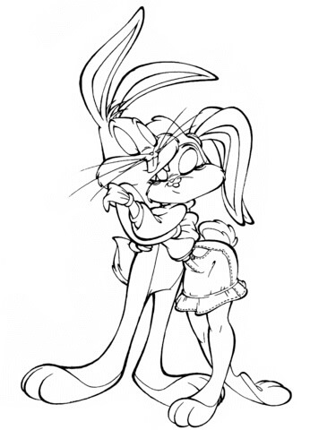 Dibujo de Conejito Enamorado para Colorear