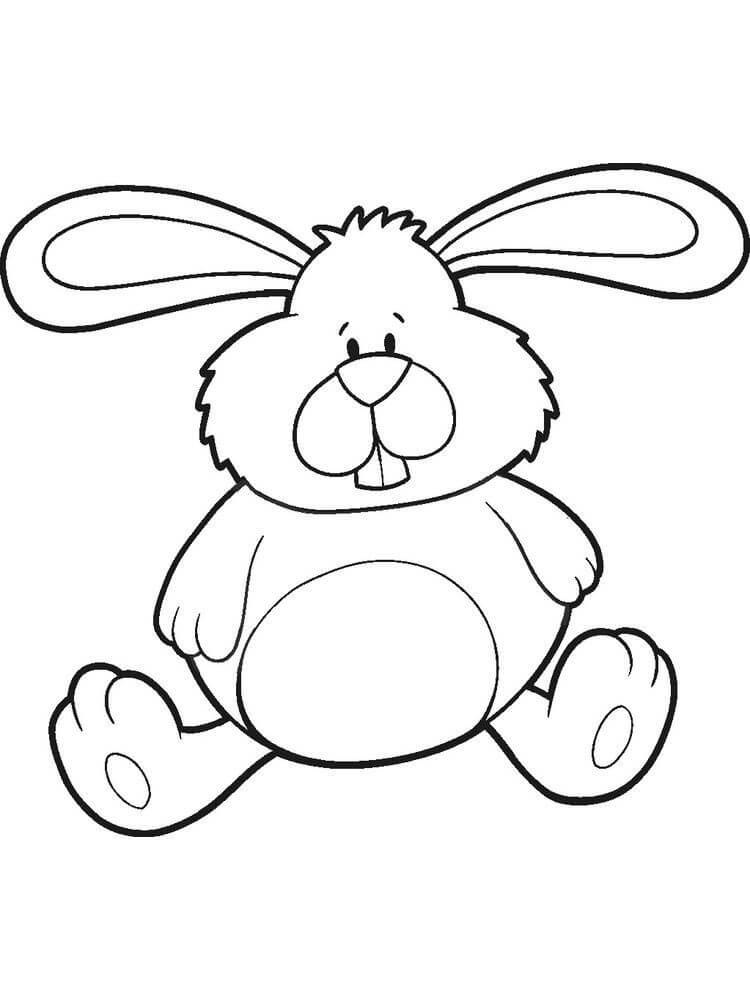 Dibujo de Conejito Sentado para Colorear