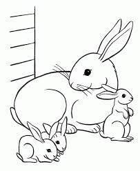 Dibujo de Conejito de la Familia para Colorear