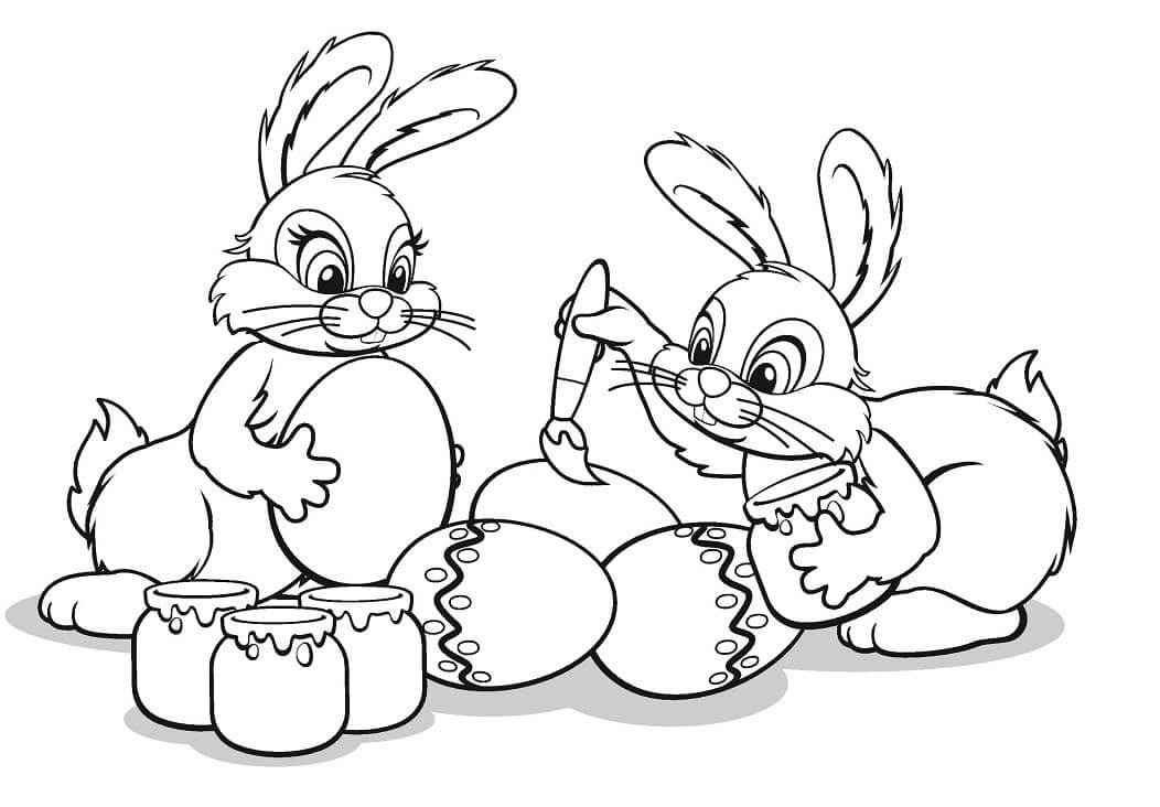 Dibujo de Dos Conejitos para Colorear