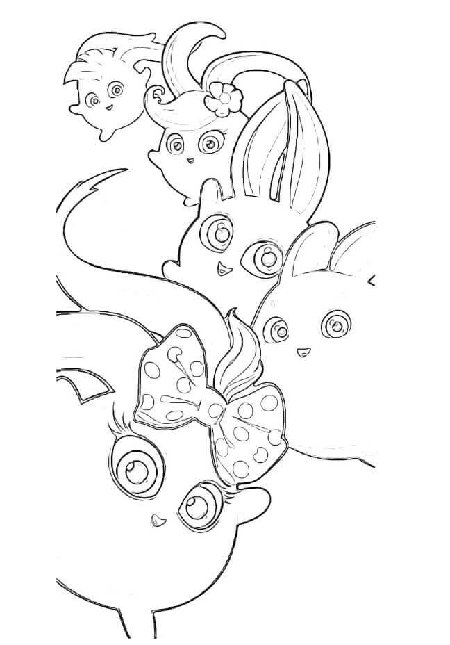 Dibujo de Conejitos Soleados Kawaii para Colorear
