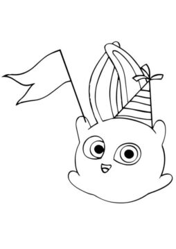 Dibujo de Conejitos Soleados Sonriendo para Colorear