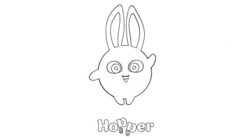 Dibujo de Hopper en Conejitos Soleados para Colorear