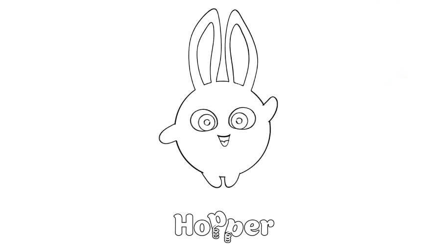Dibujo de Hopper en Conejitos Soleados para Colorear