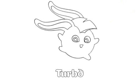 Dibujo de Turbo en Conejitos Soleados para Colorear