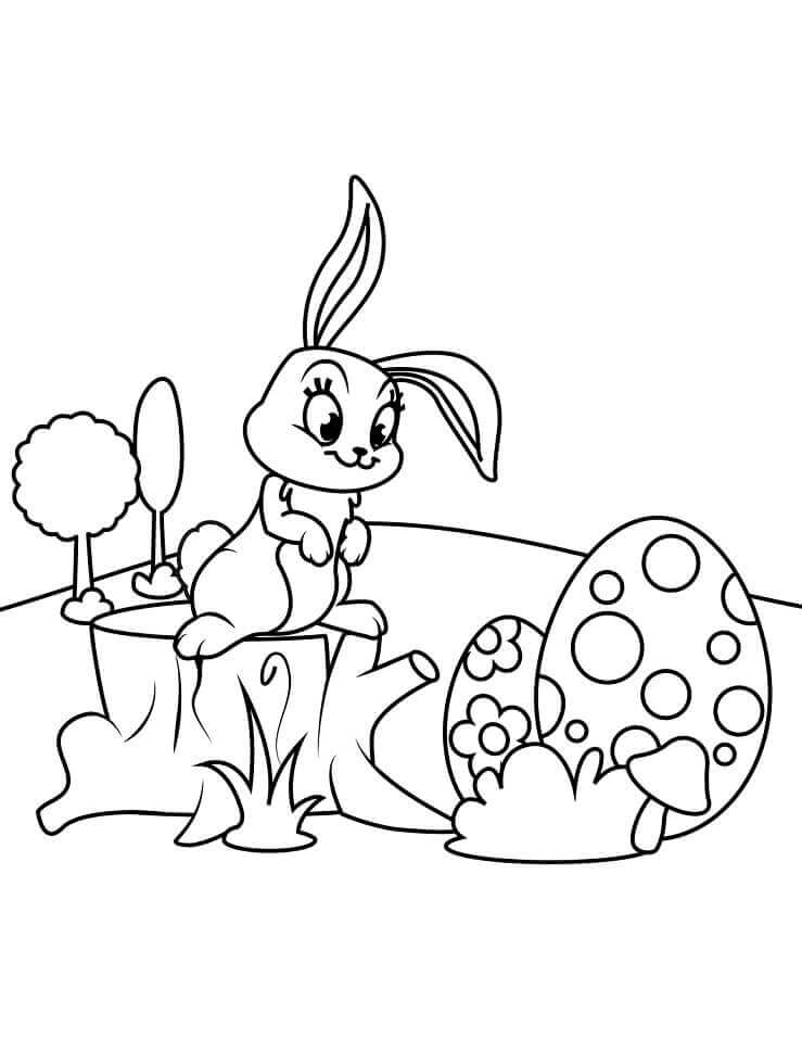 Dibujo de Conejito de Pascua para Colorear