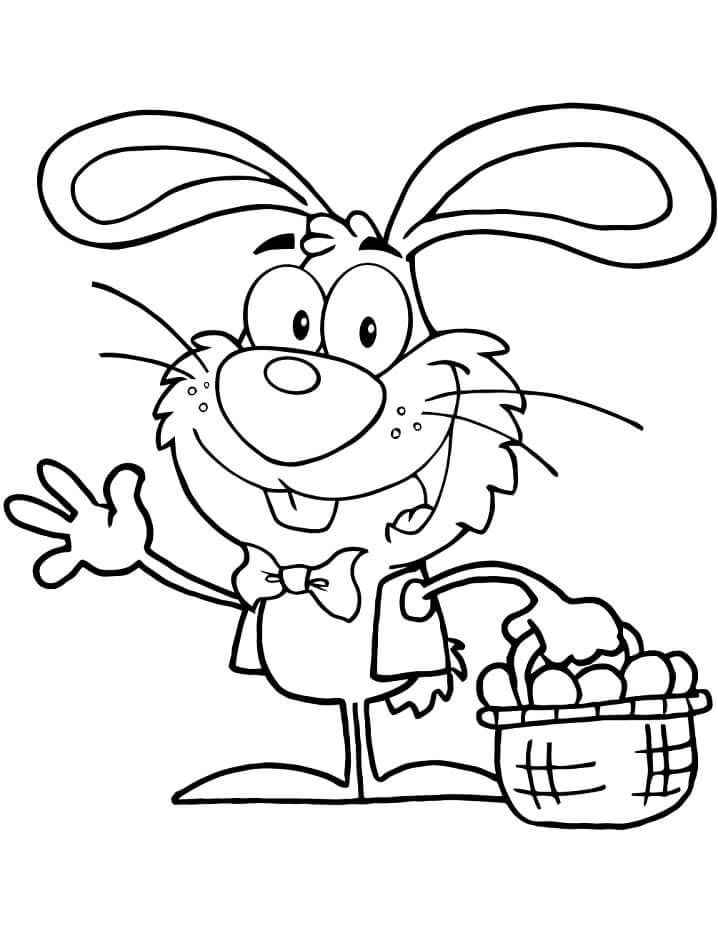 Dibujo de Conejito de Pascua Feliz para Colorear