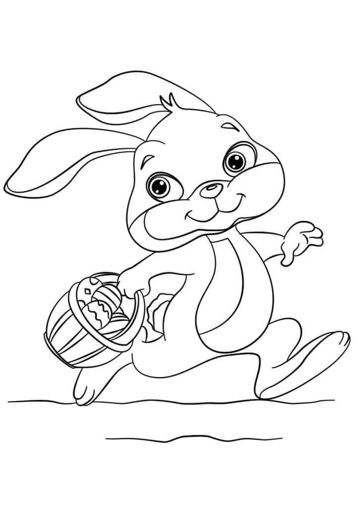 Dibujo de Conejo de Pascua Corriendo para Colorear