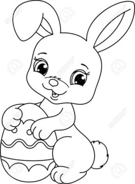 Dibujo de Encantador Conejito de Pascua para Colorear