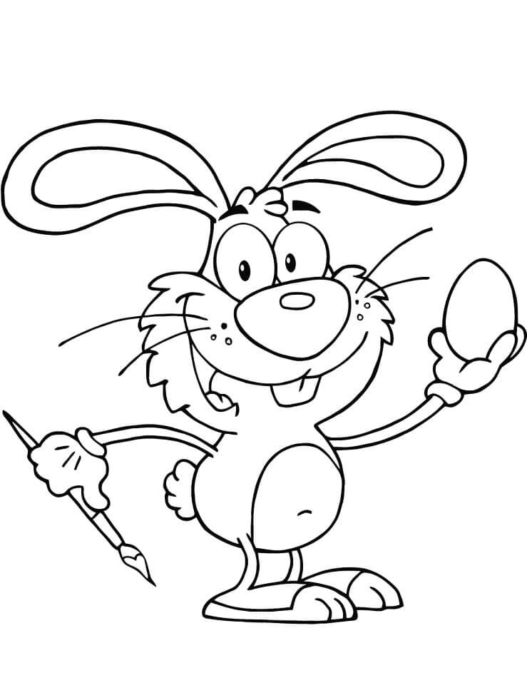 Dibujo de Huevo de Dibujo de Conejito de Pascua para Colorear