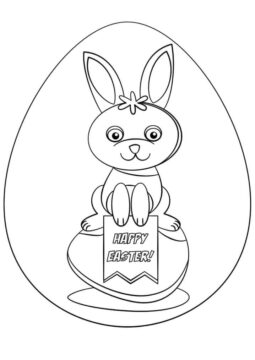 Dibujo de Lindo Conejo de Pascua para Colorear