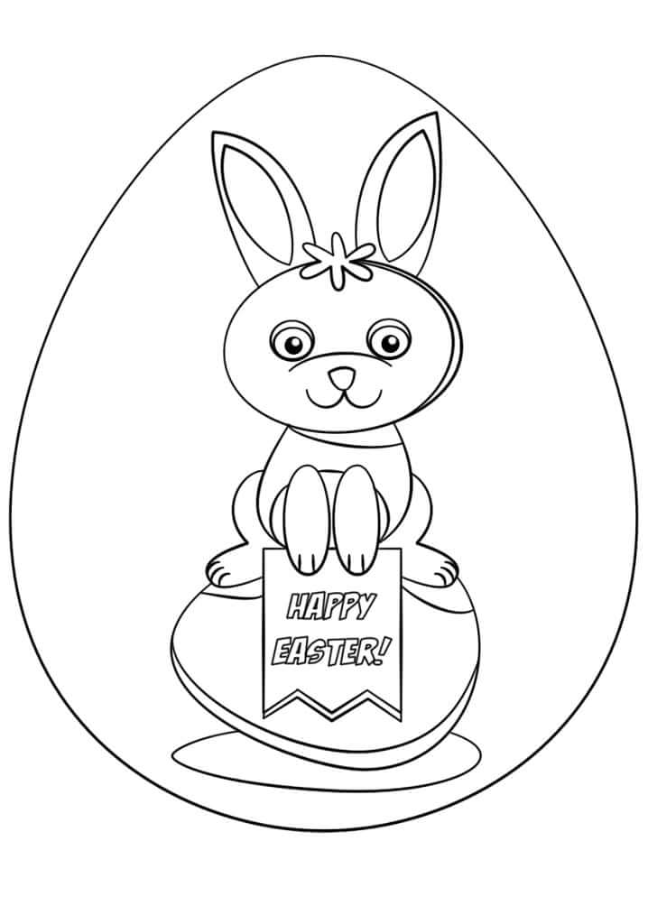 Dibujo de Lindo Conejo de Pascua para Colorear