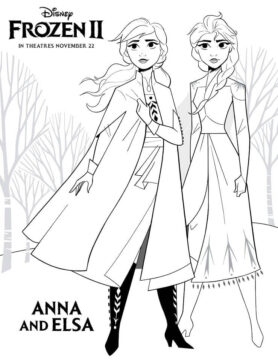 Dibujo de Anna y Elsa Frozen 2 para Colorear