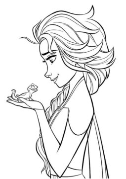 Dibujo de Elsa y Bruni Congelado 2 para Colorear
