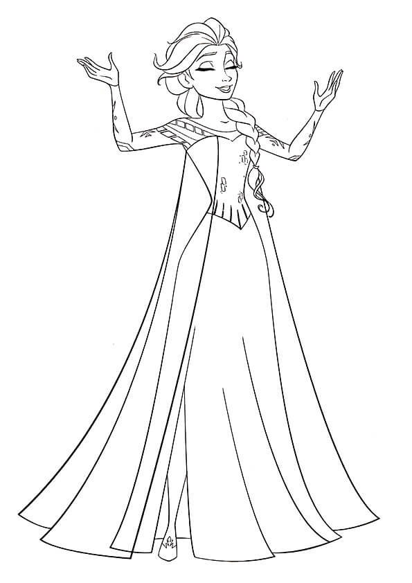Dibujo de Belleza de Frozen Elsa para Colorear
