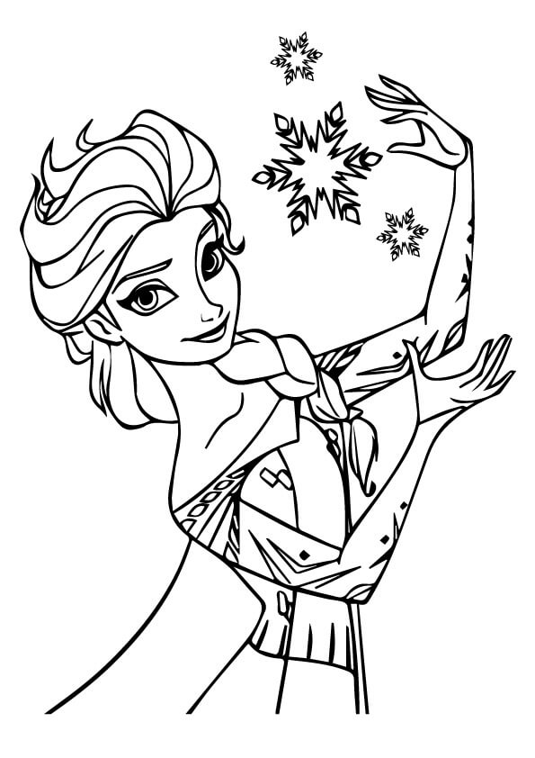 Dibujo de Elsa Congelada para Colorear