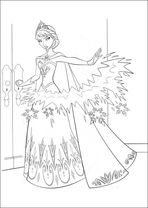 Dibujo de Elsa Enojada para Colorear