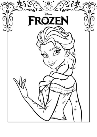 Dibujo de Elsa de los Congelados para Colorear