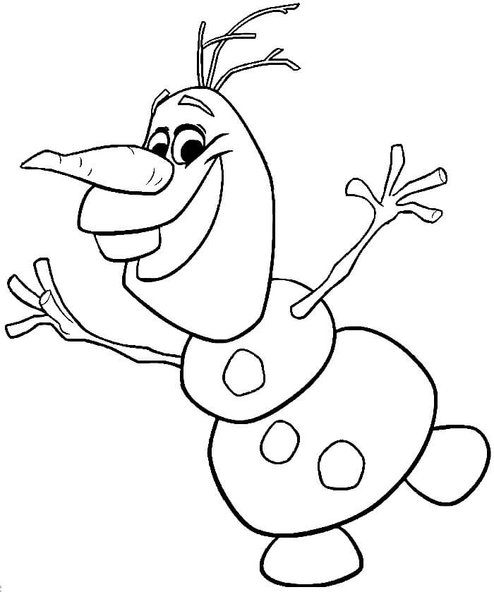 Dibujo de Feliz Olaf para Colorear