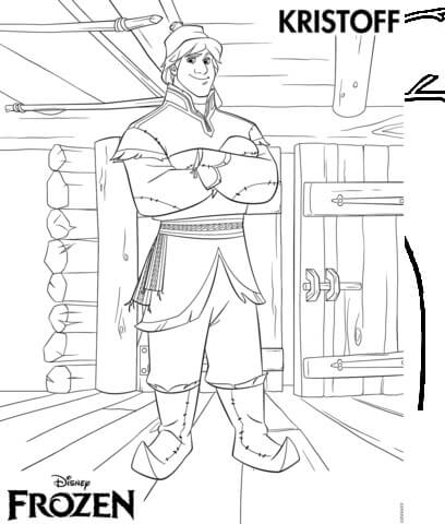 Dibujo de Hermoso Kristoff para Colorear