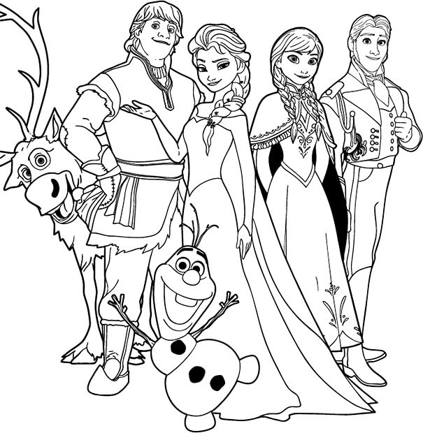 Dibujo de Personajes de Frozen para Colorear