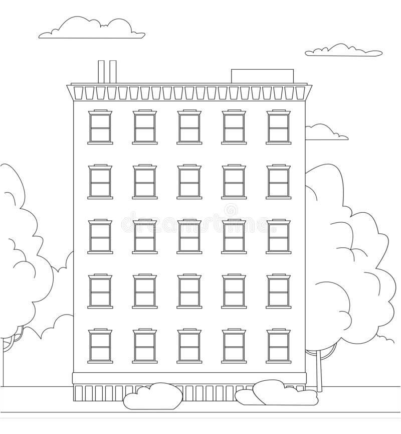 Dibujo de Adorable Edificio para Colorear