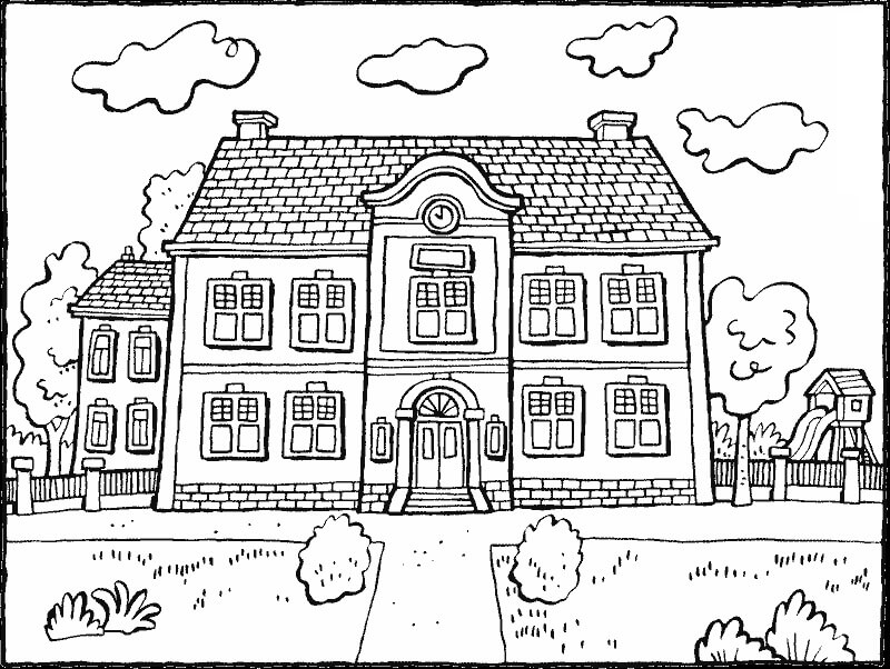 Dibujo de Casa Edificio para Colorear
