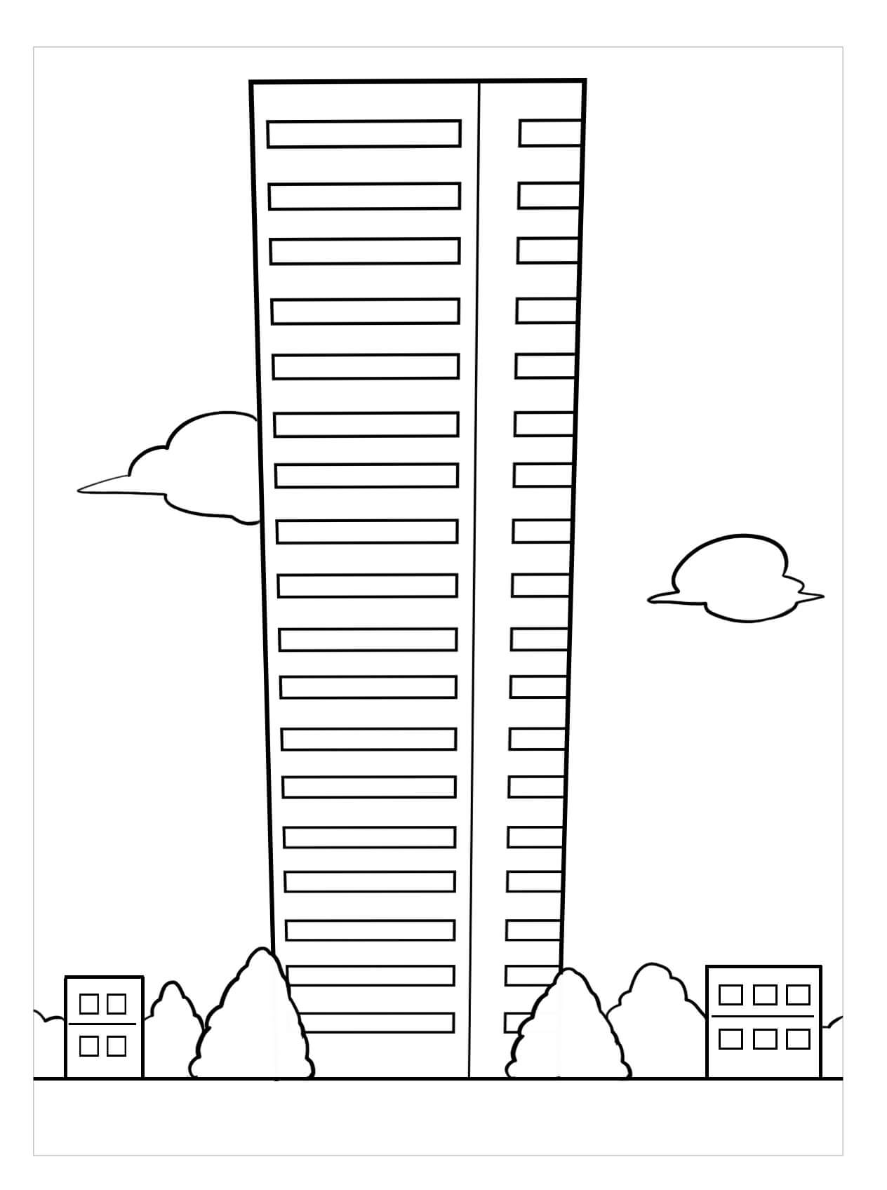 Dibujo de Edificio Alto para Colorear