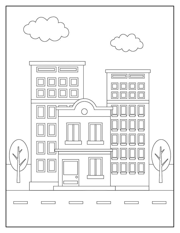 Dibujo de Edificio Bsico para Colorear