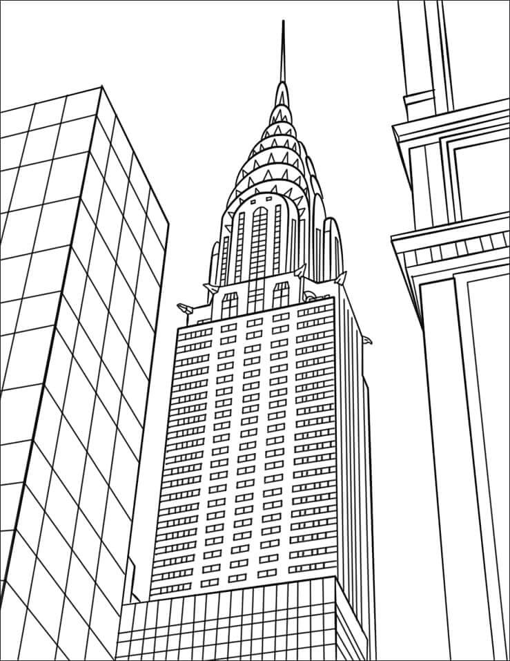 Dibujo de Edificio Chrysler para Colorear