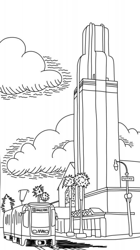 Dibujo de Edificio Emblemtico del Vecindario para Colorear